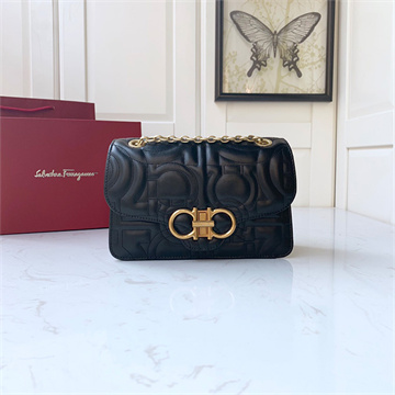salvatore ferragamo quilted gancini leather chain shoulder bag #21h168